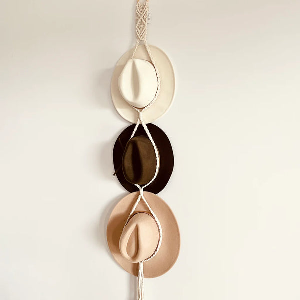 Macrame - Hat Hanger - One, Two or Three Hats