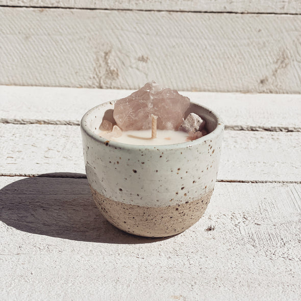 Saide - Crystal Small Ceramic Candle - Speckled