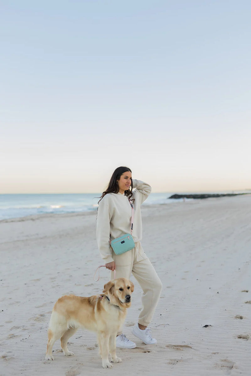 Kaley & Co - Mint & Rose Gold Corduroy Athleisure Bag