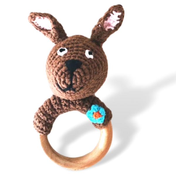 Samana - Kangaroo Wooden Baby Rattle