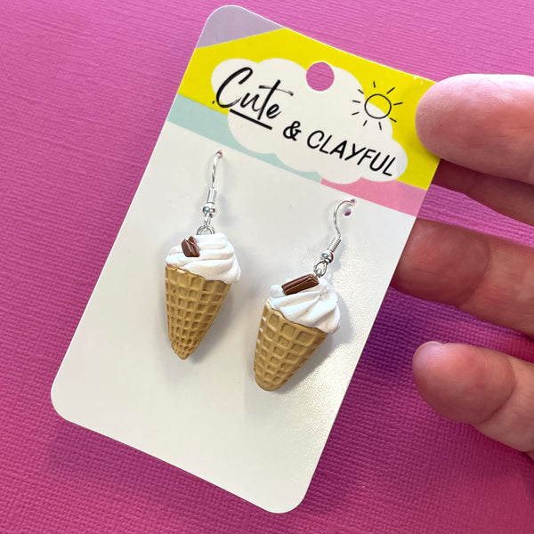 Cute and Clayful - Vanilla Soft Serve Dangles