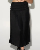 Elea Pleat Skirt - Black or Coral