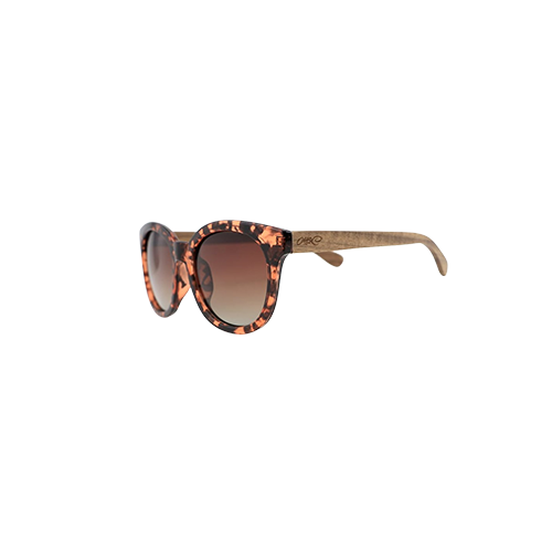 MRV - Sustainable Sunglasses - Eco Bamboo Geobay ROUND leopard