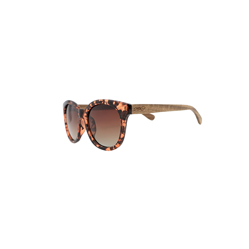Sustainable Sunglasses - Eco Bamboo Geobay Round Brown Tint