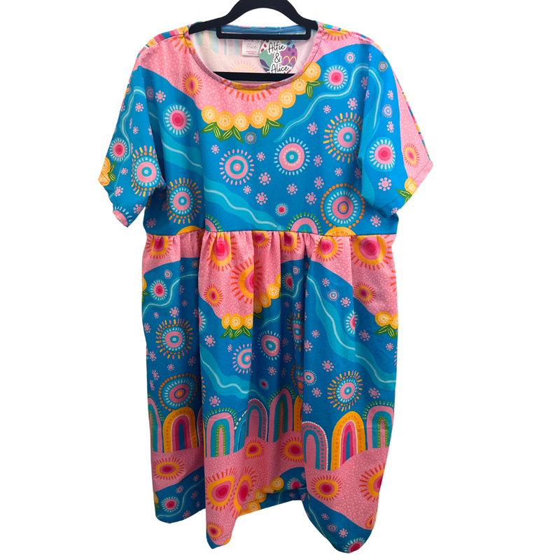 Alfie & Alice - Cotton Smock Dress - Radiance (Dhiiyaan Art) Size XS/S