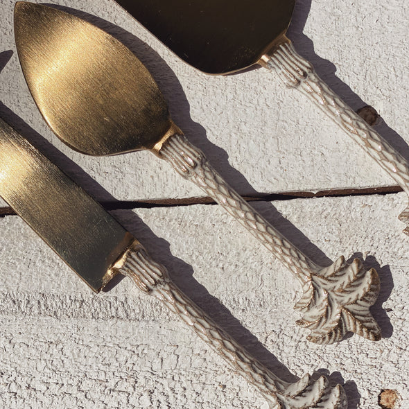 Saide - White Palm Tree Cheese Knife Set