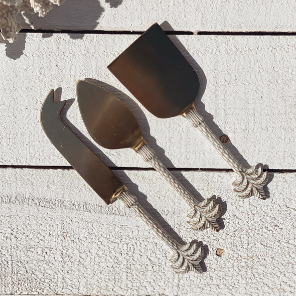 Saide - White Palm Tree Cheese Knife Set
