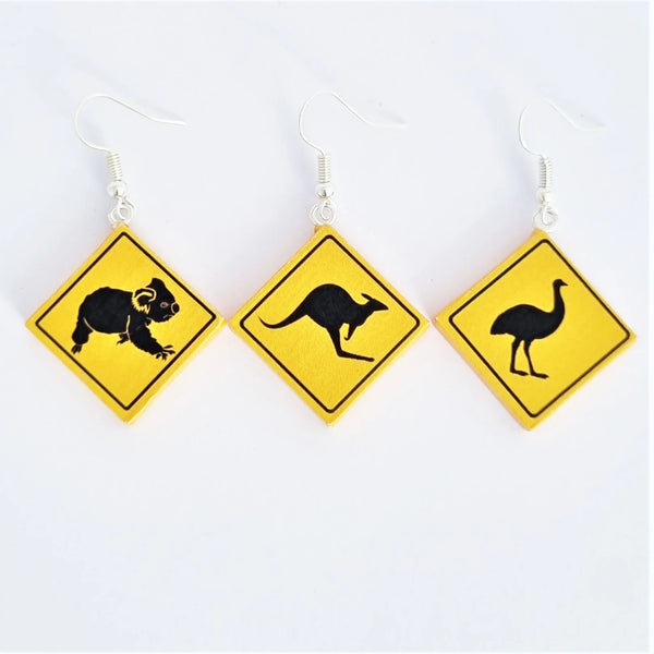 Australian Road Sign Earrings