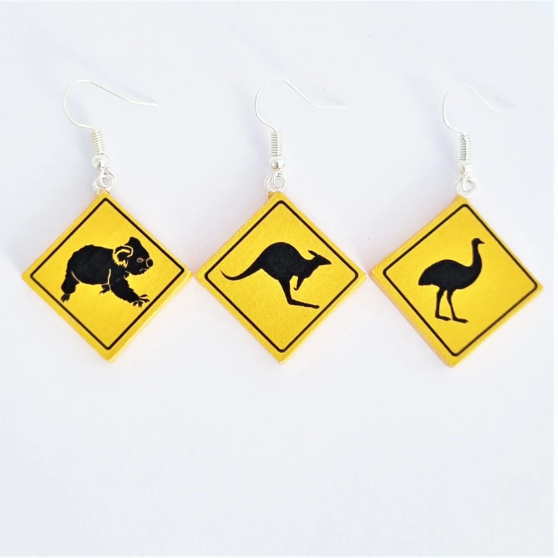 Australian Road Sign Earrings
