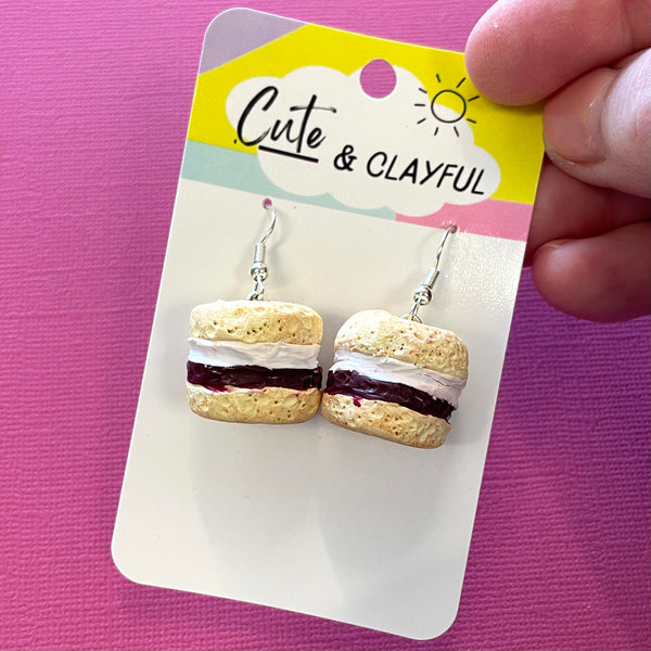 Cute and Clayful - Jam & Cream Scone Dangles