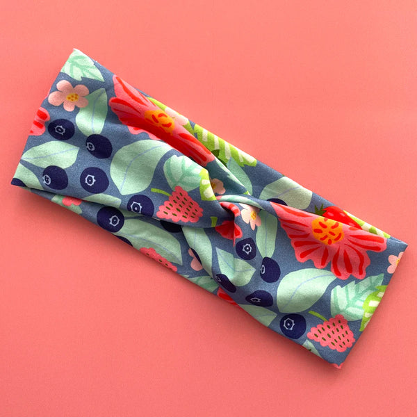 LaLaLea - Stretch TwistKnot Headband 'Berry Patch'