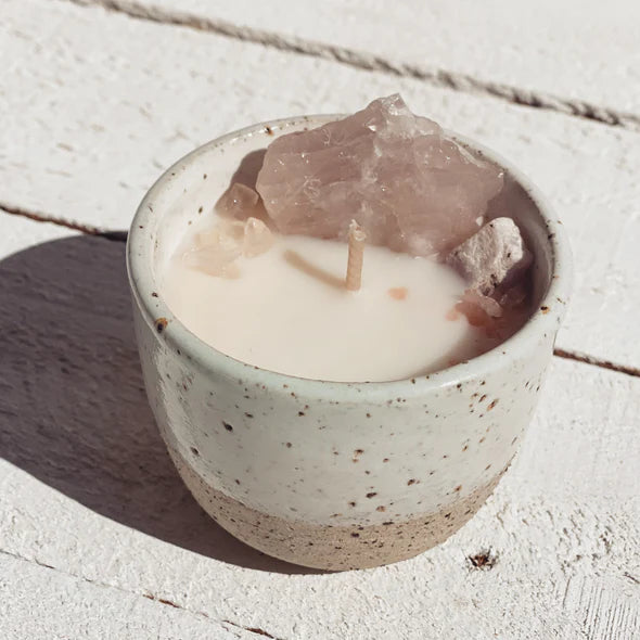 Saide - Crystal Small Ceramic Candle - Speckled