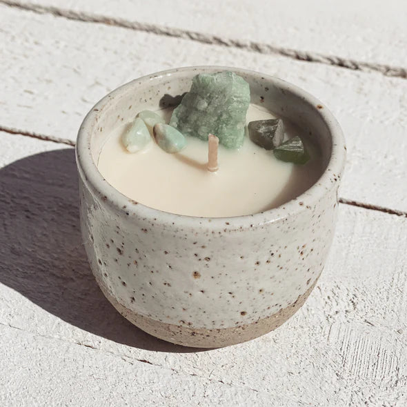 Saide - Crystal Small Ceramic Candle - Speckled