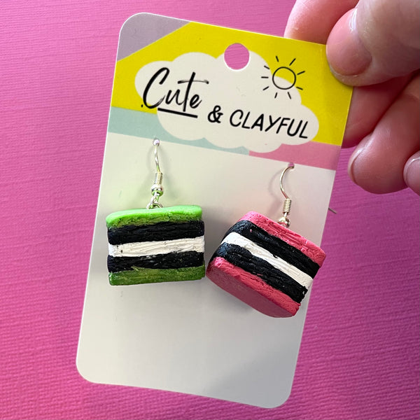Cute and Clayful - Licorice Allsorts Dangles
