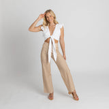 Miss Jane - Mustard Gingham Cotton Pants