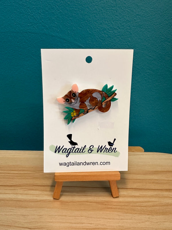 Wagtail and Wren - Brooch Possum Ringo