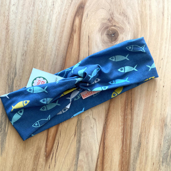 LaLaLea - Stretch TwistKnot Headband 'Little Fishes'
