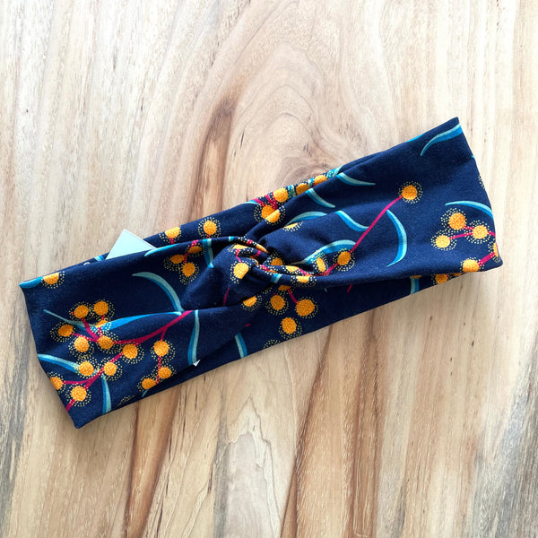 LaLaLea - Stretch TwistKnot Headband 'Wattle Blossom'