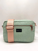 Kaley & Co - Mint & Rose Gold Corduroy Athleisure Bag