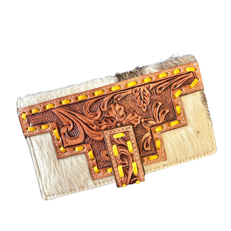Hand Tooled / hair on wallet