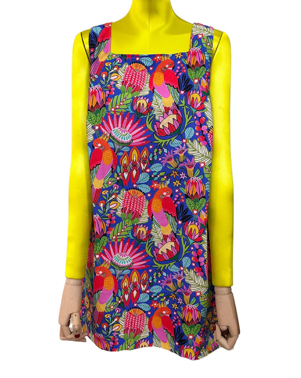 Square Neck Shift Dress - Ladies - Parrots