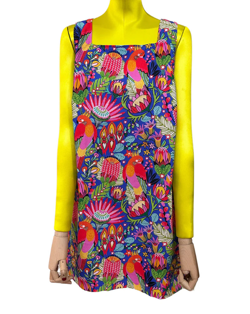 Square Neck Shift Dress - Ladies - Parrots
