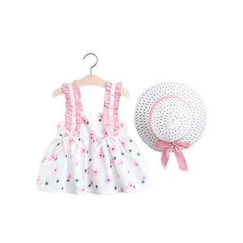 White & Pink Dress w/ Hat