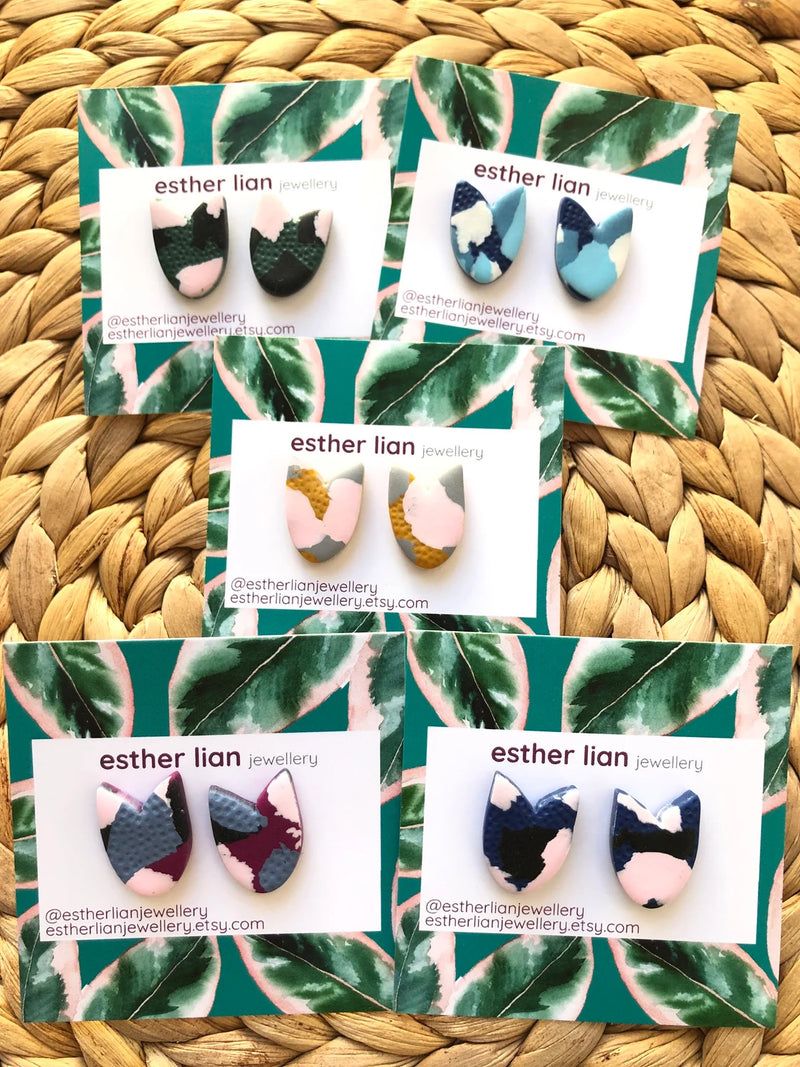 Tulip Patterned Stud Earrings