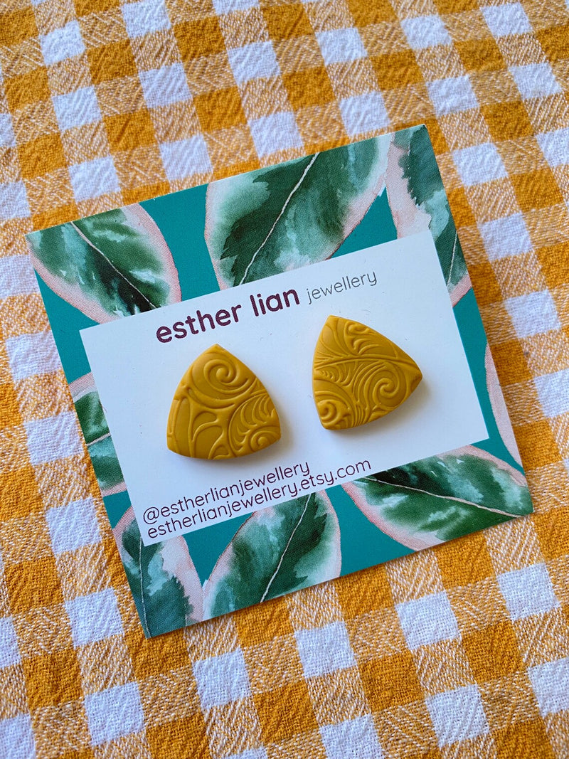 Esther Lian Jewellery- Paisley Textured Stud Earrings