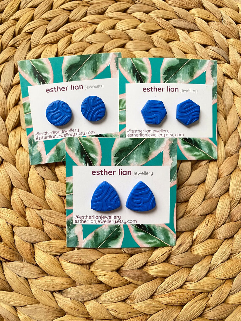 Esther Lian Jewellery- Squiggles Textured Clay Stud Earrings