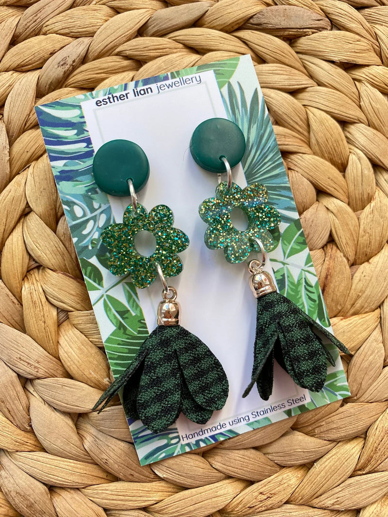 Esther Lian Jewellery- Gingham Drops with Flower
