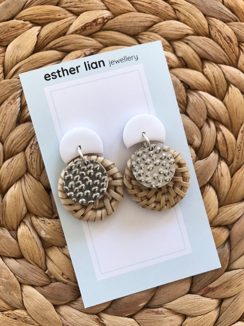 Esther Lian Jewellery- Metal Rattan Moon Cuties