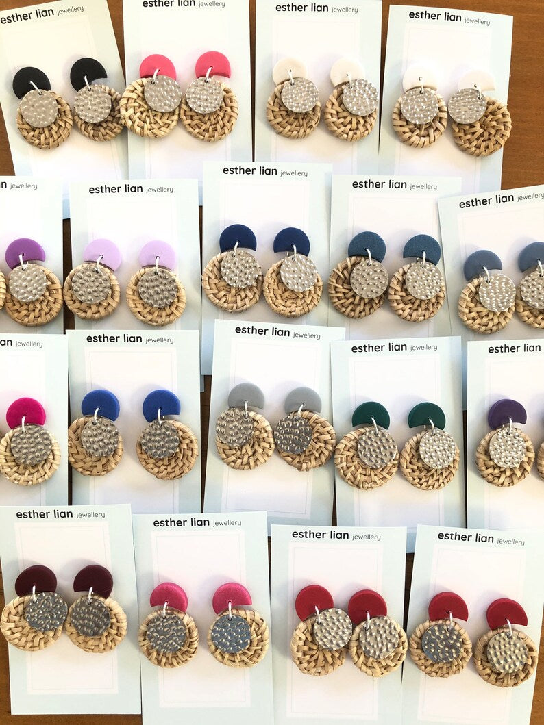 Esther Lian Jewellery- Metal Rattan Moon Cuties