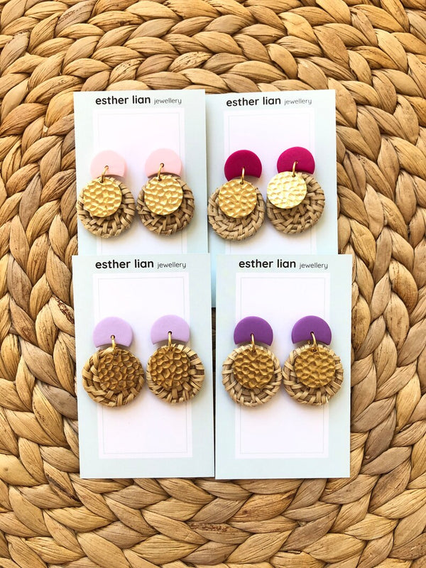 Esther Lian Jewellery- Metal Rattan Moon Cuties