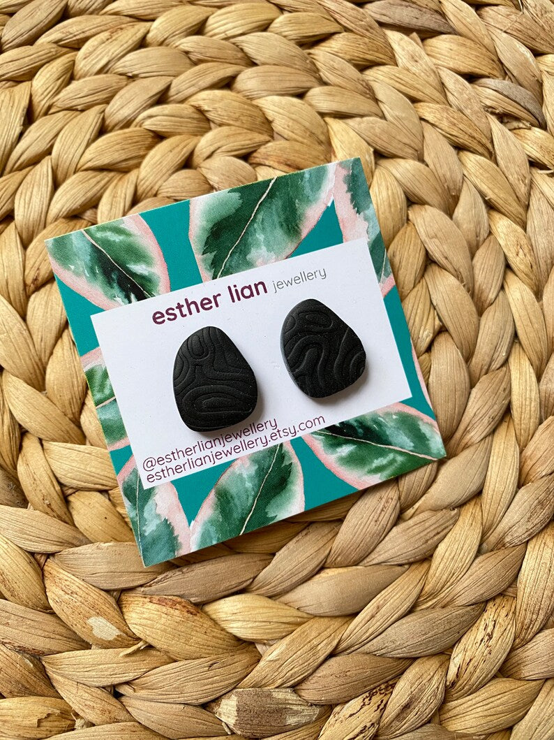 Esther Lian Jewellery- Squiggles Textured Clay Stud Earrings