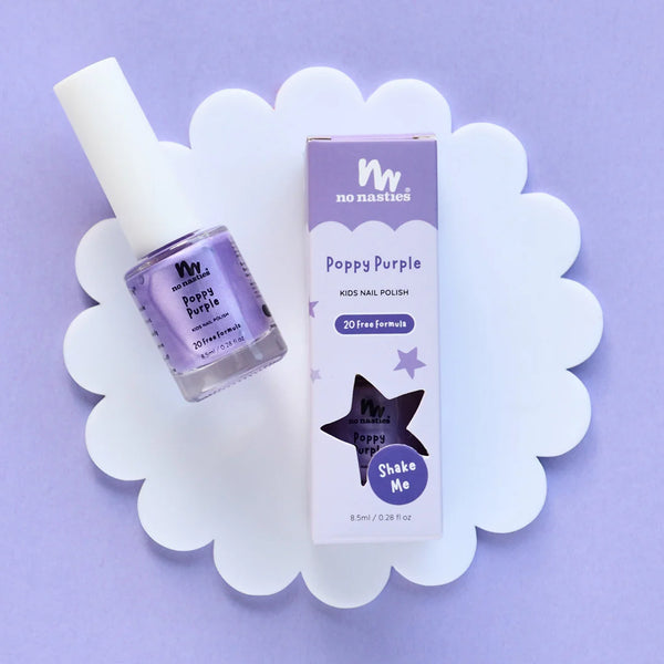 No Nasties - Water-based Kids Nail Polish - Poppy Purple