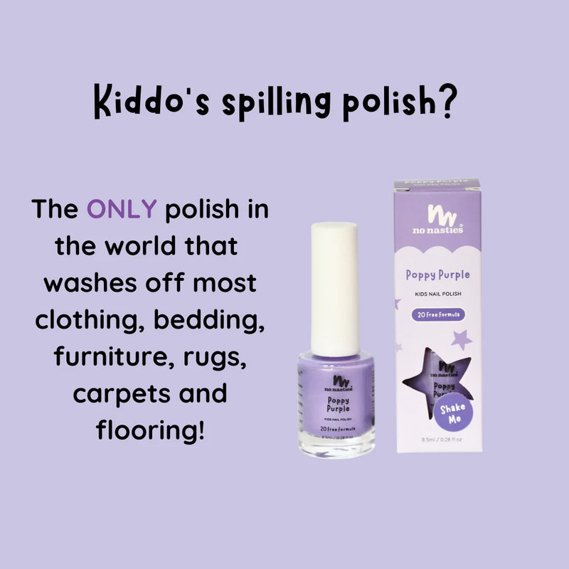 No Nasties - Water-based Kids Nail Polish - Poppy Purple