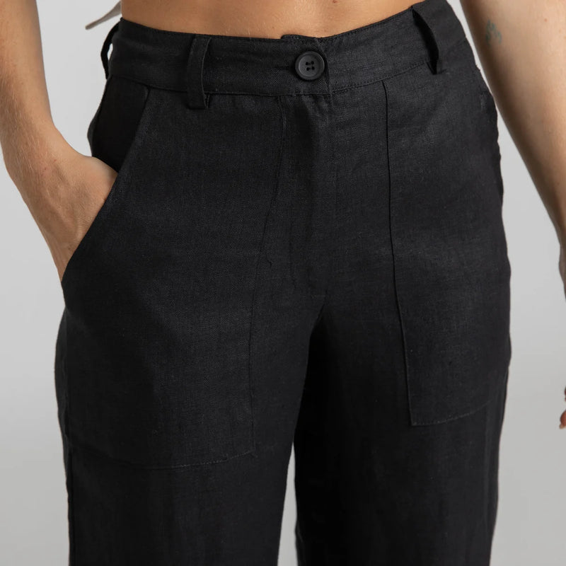 Miss Jane - Black Linen Pants