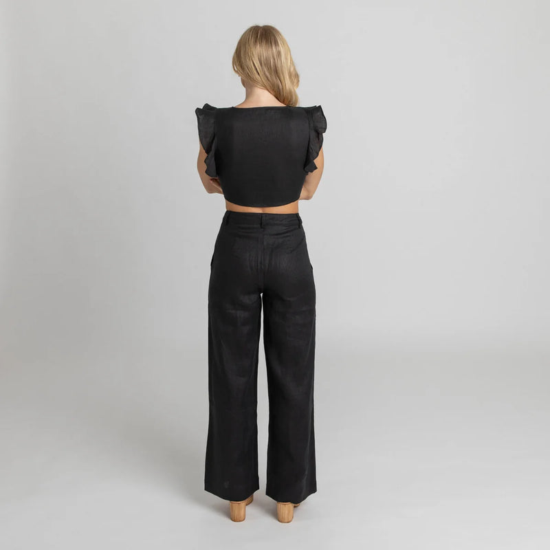 Miss Jane - Black Linen Pants