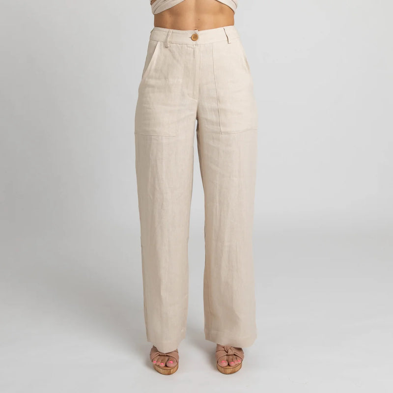 Miss Jane - Natural Linen Pants