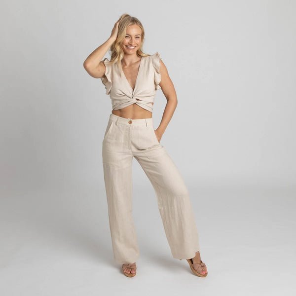 Miss Jane - Natural Linen Pants