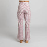 Pink Gingham Cotton Pants