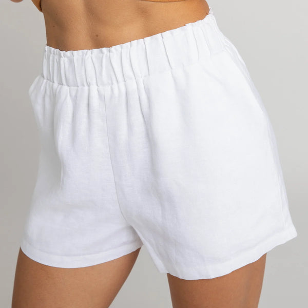 White Linen Shorts