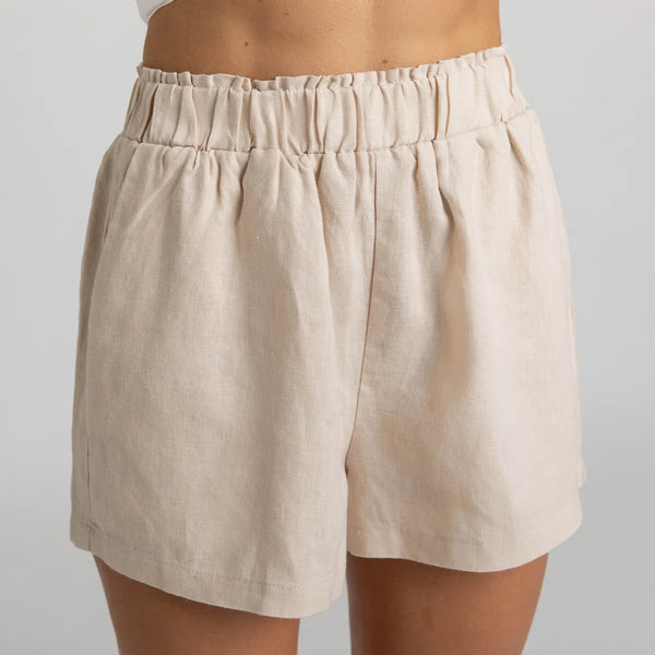 Miss Jane - Natural Linen Shorts
