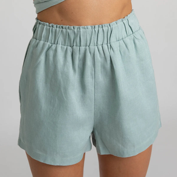 Miss Jane - Sage Linen Shorts