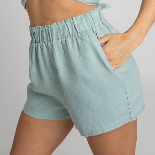 Miss Jane - Sage Linen Shorts