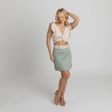 Natural Sage Linen Skirt