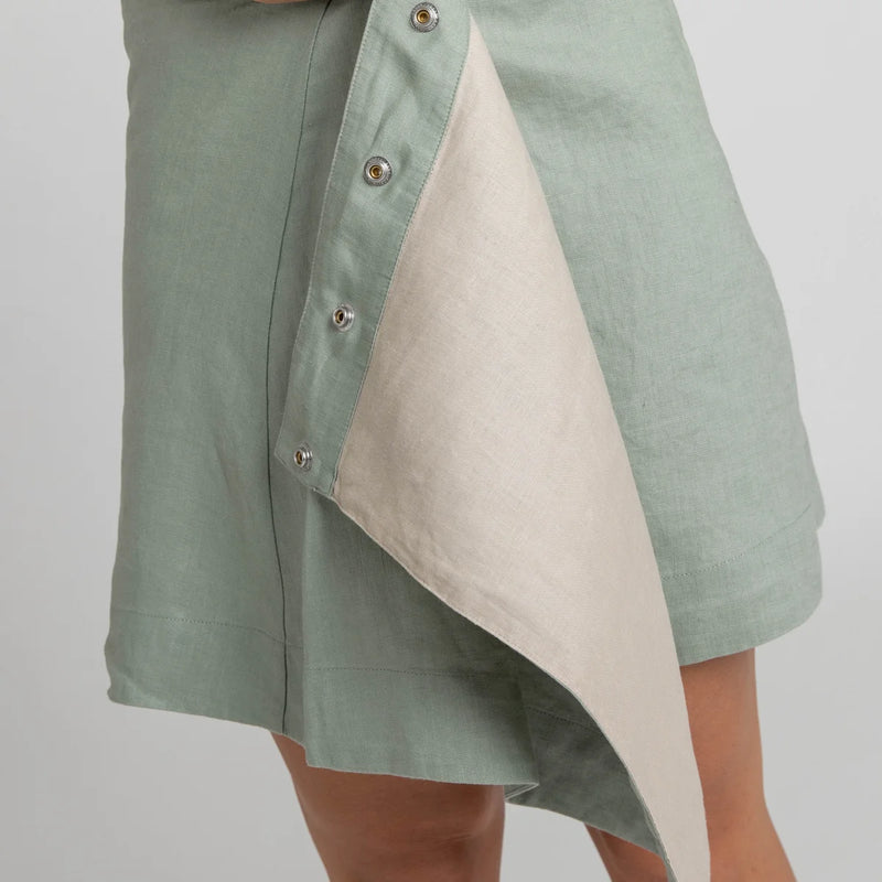 Natural Sage Linen Skirt