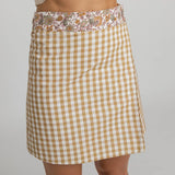 Miss Jane - Mustard Gingham Boho Cotton Skirt
