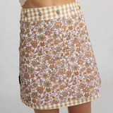 Miss Jane - Mustard Gingham Boho Cotton Skirt